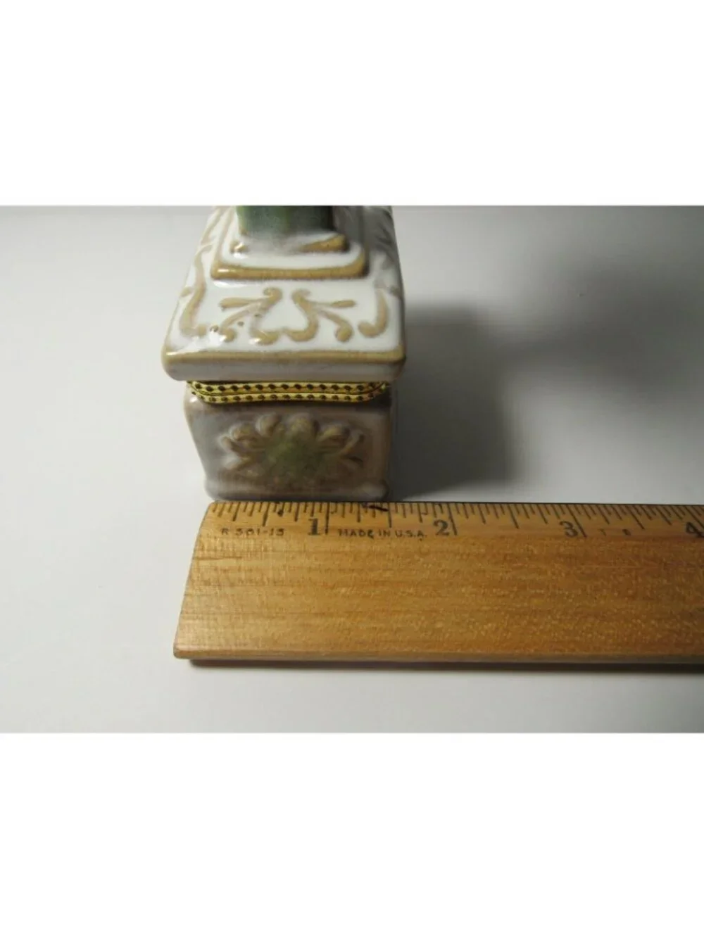 Trinket Box Celtic Cross Ceramic Religious Christian Hinged Irish St Patricks